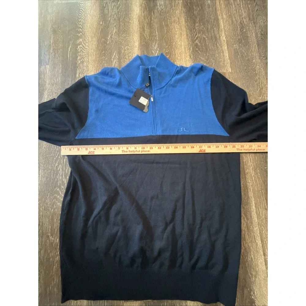 J. Lindeberg Golf Mens Large Jeff Knitted Sweater JL-Navy NWT